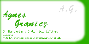 agnes granicz business card